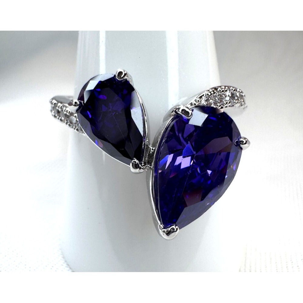 Bomb Party Ring Size 10 - RBP8623 "Peaceful Serenity" Dark Purple Topaz On Rhodi